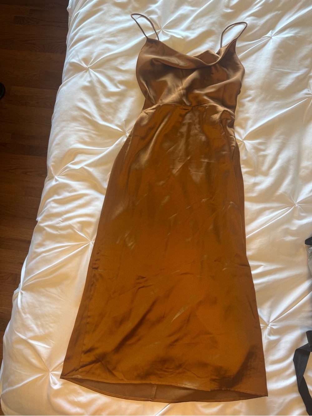 Forever 21 Copper Satin Slip Midi Dress